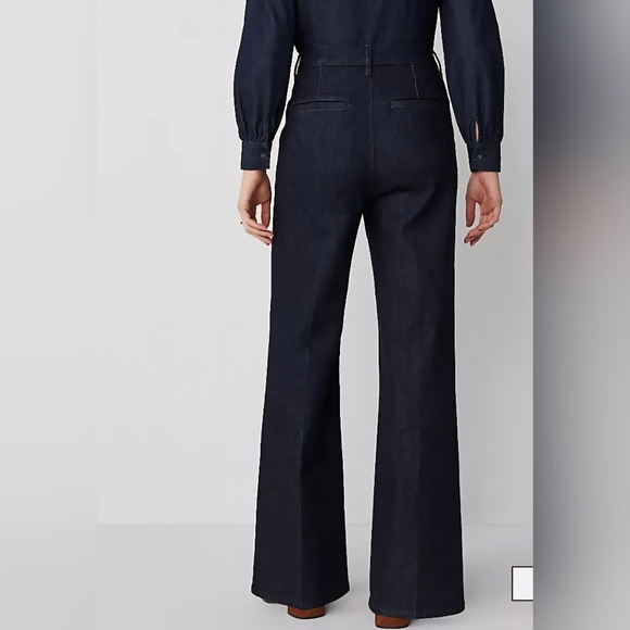 Denim High Rise Trouser with Flare Leg, Ann Taylor Sz 0 - Picture 2 of 10